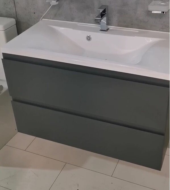 Изображение товара Тумба под раковину Art&Max AM-Bianchi 900 2C SO GM подвесная 90x45 см серый матовый