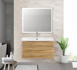 Изображение товара Тумба под раковину BelBagno ACQUA-1000-2C-SO-RR 100 см, подвесная, искусственный камень, Rovere Rustico