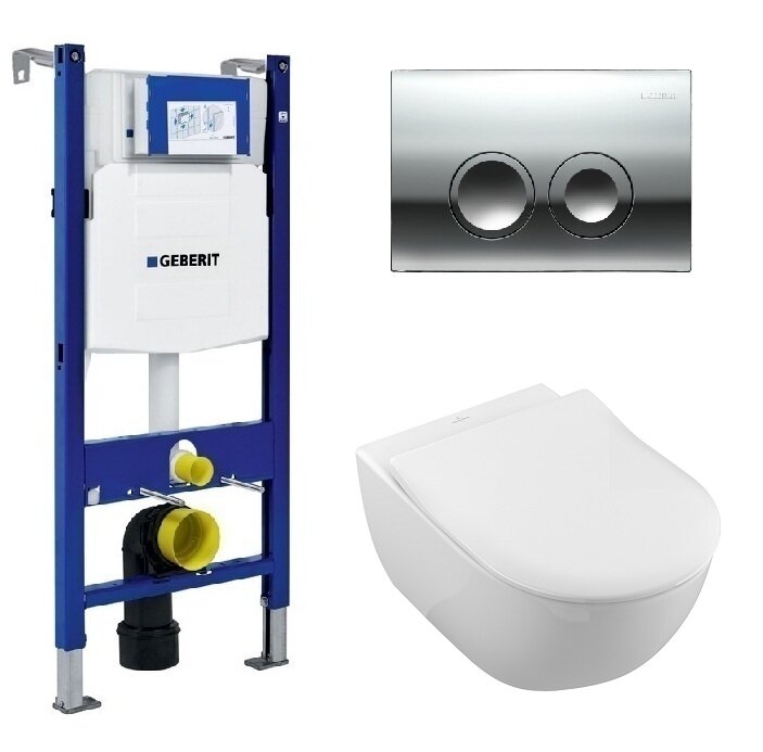 Изображение товара Инсталляция Geberit с безободковым унитазом Villeroy&Boch Subway 2.0 5614R201