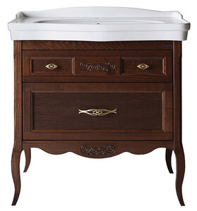 Изображение товара Тумба под раковину ASB-Woodline Модерн 85 см напольная, коричневый (антикварный орех)