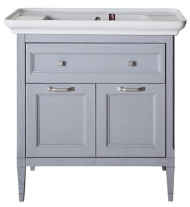 Изображение товара Тумба под раковину ASB-Woodline Гранда 85 см напольная серый натуральное дерево
