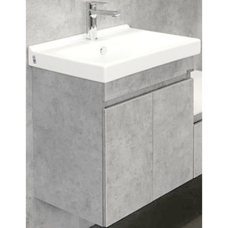 Изображение товара Тумба Comforty Осло 60 см с раковиной Fest влагостойкая подвесная серого цвета