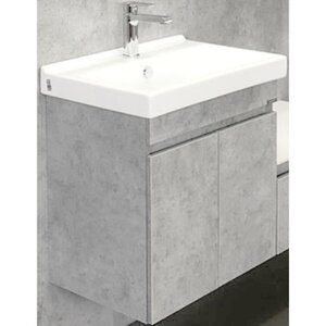 Изображение товара Тумба Comforty Осло 60 см с раковиной Fest влагостойкая подвесная серого цвета