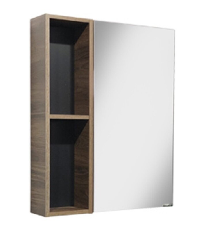 Изображение товара Зеркальный шкаф Comfortу Штутгарт 60 см дуб тёмно-коричневый с подсветкой