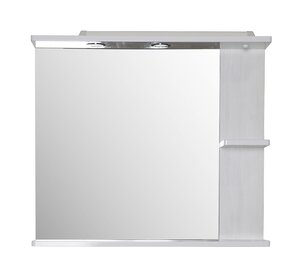 Изображение товара Зеркальный шкаф АСБ-мебель Орхидея 80 см L/R, правый, с подсветкой, светлое дерево