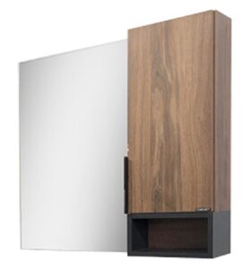 Изображение товара Зеркальный шкаф Comfortу Штутгарт 75 см, правый, дуб тёмно-коричневый, подвесной