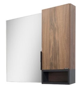 Изображение товара Зеркальный шкаф Comfortу Штутгарт 90 см правый дуб тёмно-коричневый Россия