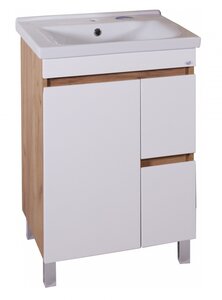 Изображение товара Тумба под раковину АСБ-мебель Марко 60 2.1 60 см напольная, белый, дуб золотой
