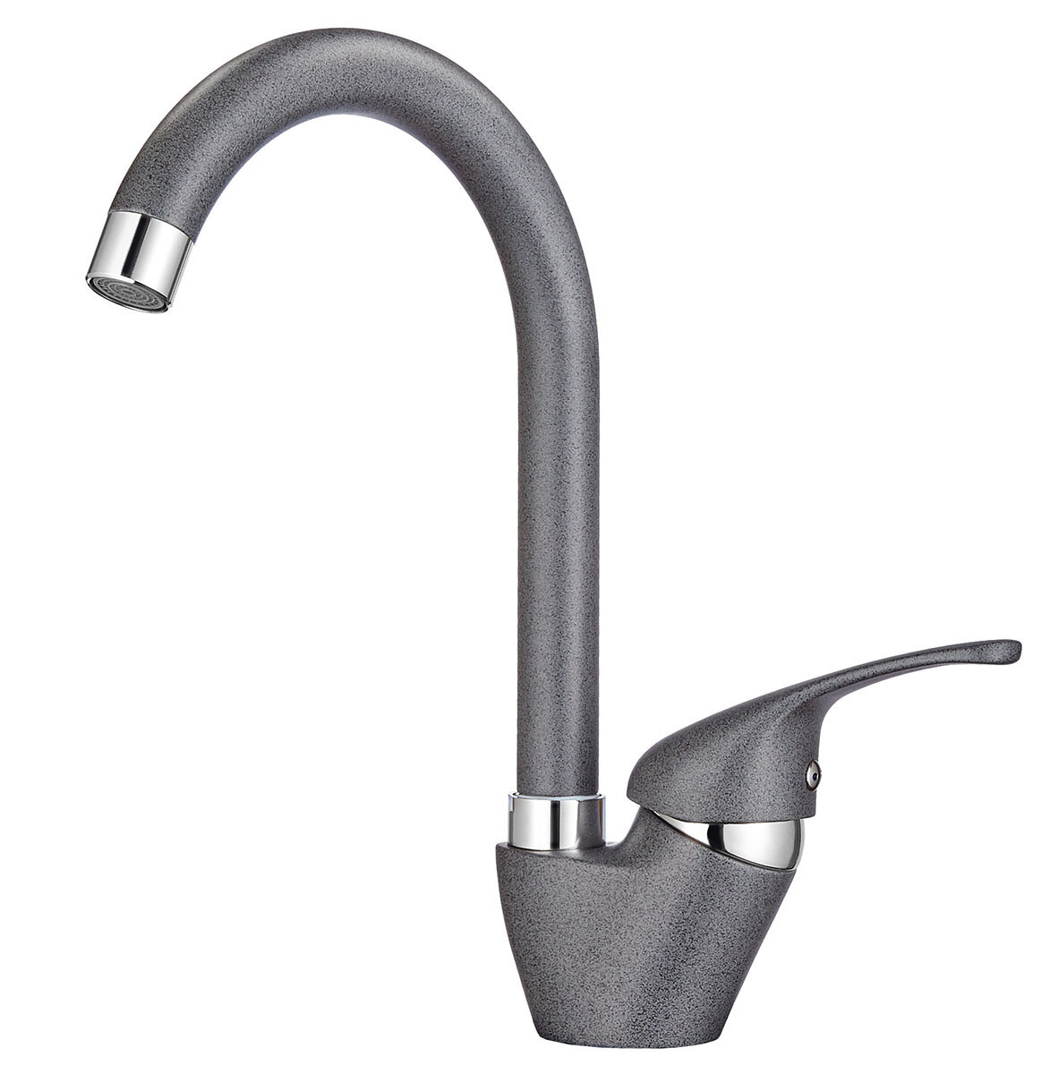 Изображение товара Смеситель для кухонной мойки Granula GR-1024 графит 25см поворотный с аэратором