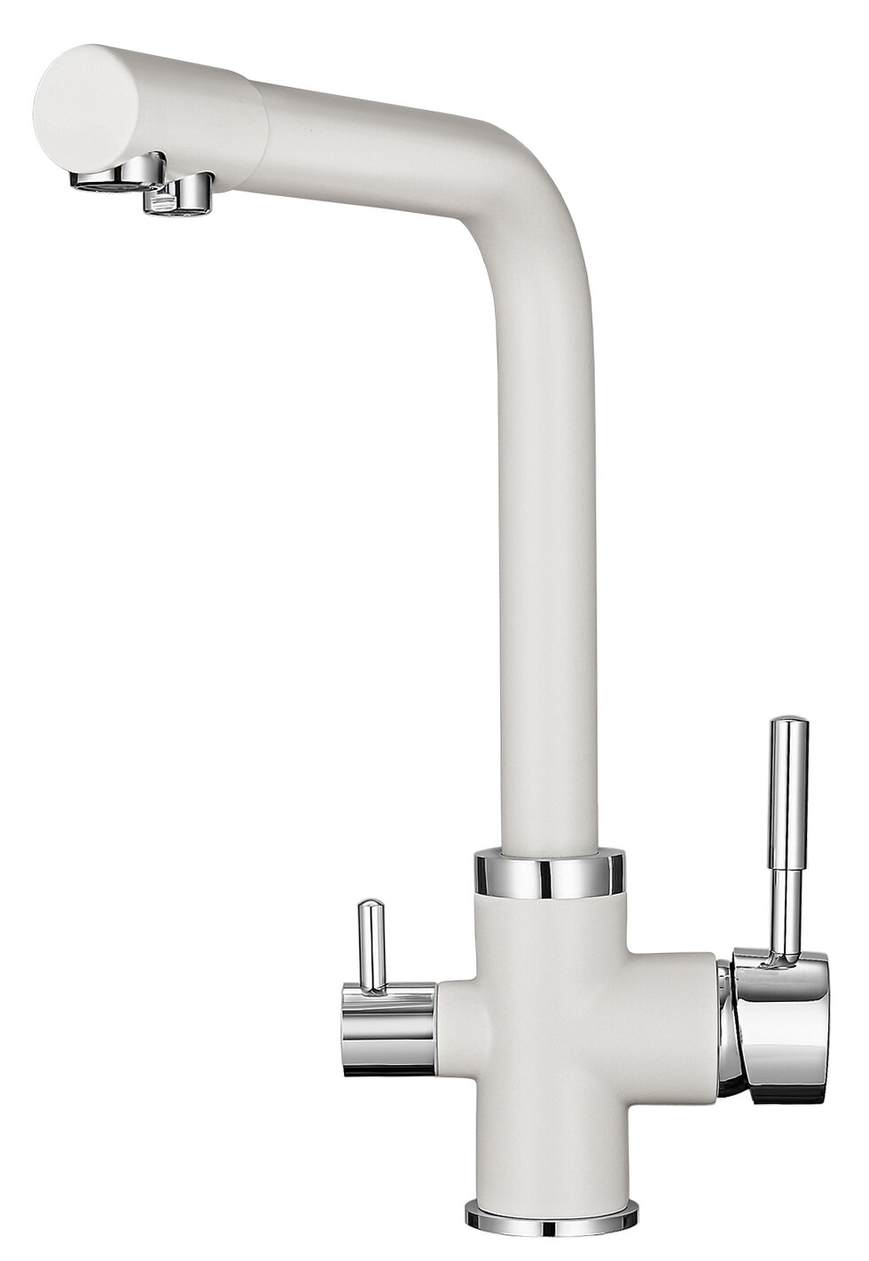 Изображение товара Смеситель для кухонной мойки Granula GR-2015wh с подключением к фильтру и поворотным изливом