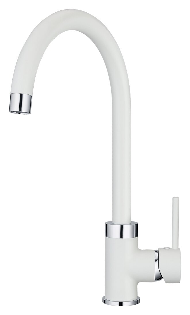 Изображение товара Смеситель для кухонной мойки Granula GR-2125 арктик, однорычажный, высокий с поворотным изливом