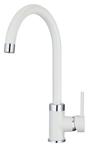 Изображение товара Смеситель для кухонной мойки Granula GR-2125 арктик, однорычажный, высокий с поворотным изливом