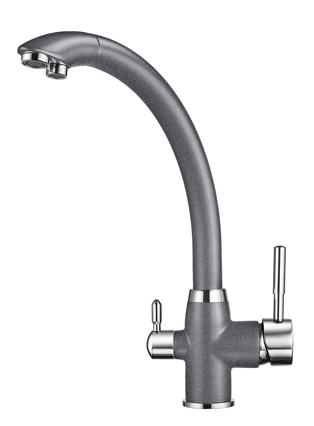 Изображение товара Смеситель Granula GR-2167 для кухонной мойки с подключением к фильтру, графит