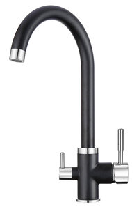 Изображение товара Смеситель для кухонной мойки Granula GR-2168 2168bl, с подключением к фильтру, черный