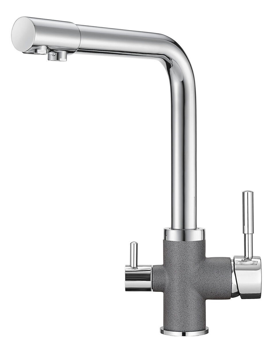 Изображение товара Смеситель для кухонной мойки Granula GR-3015 с подключением к фильтру графит