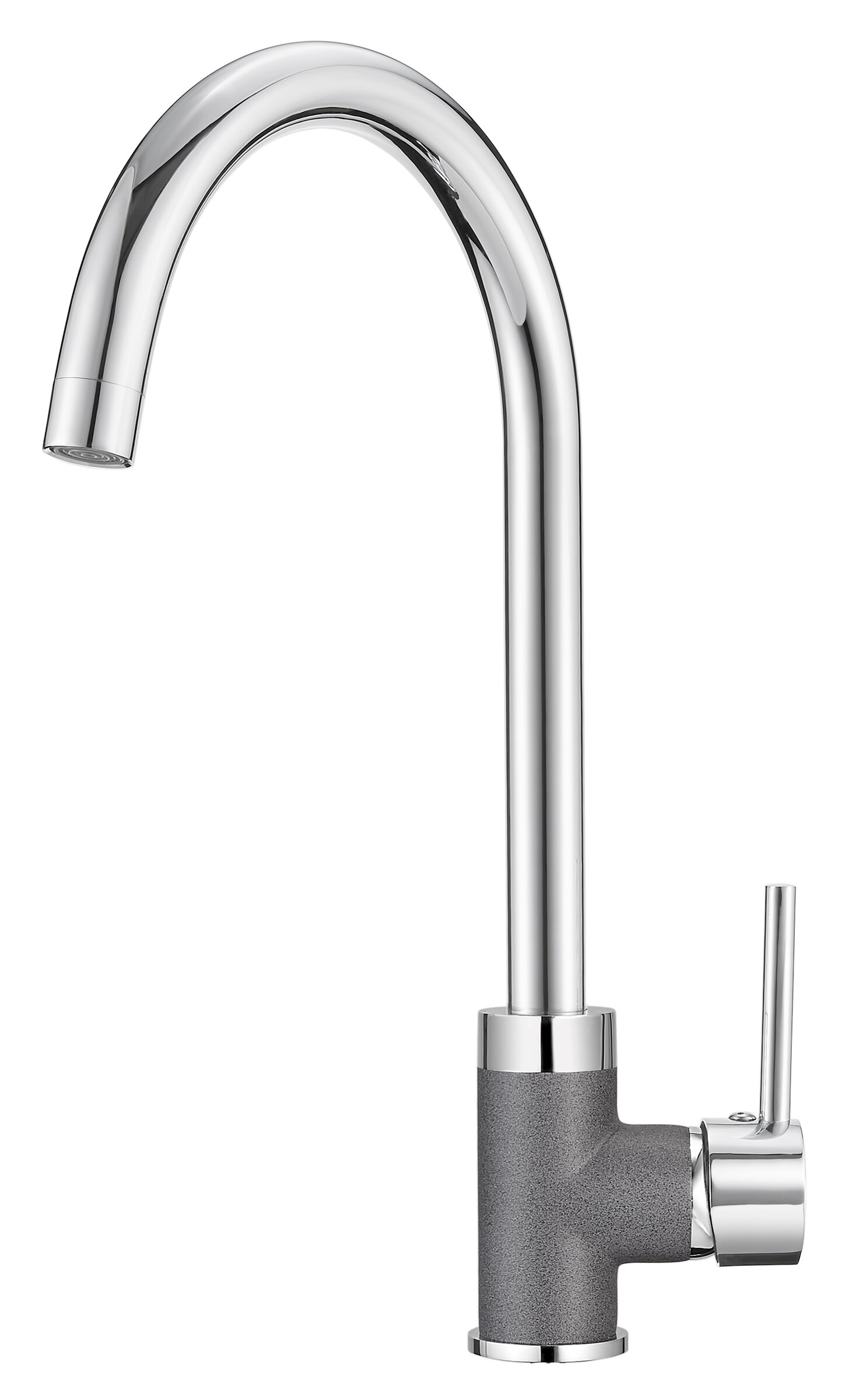 Изображение товара Смеситель для кухонной мойки Granula GR-3125 графит хром 26 см