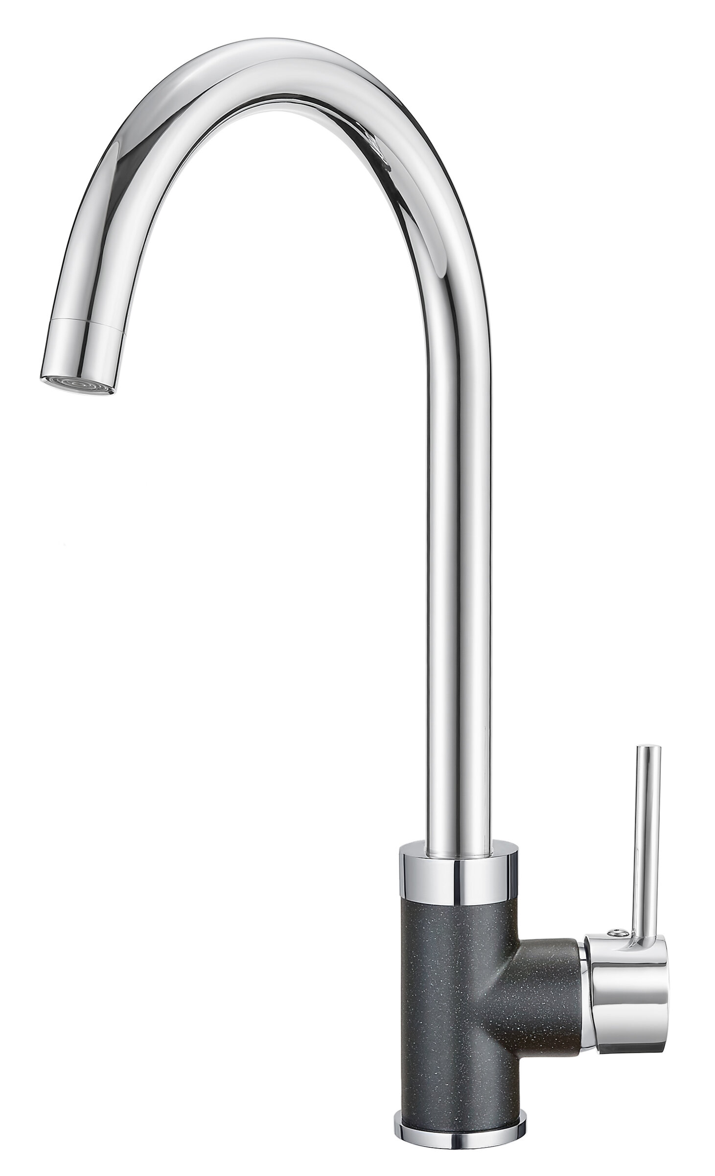 Изображение товара Смеситель для кухонной мойки Granula GR-3125 черный хром высокого качества