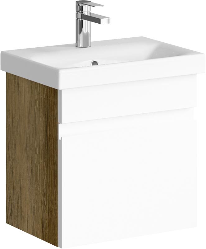 Изображение товара Подвесная тумба Aqwella Smart 50 для раковины белый и дуб балтийский