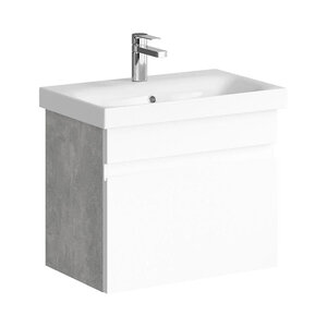 Изображение товара Тумба под раковину Aqwella Smart 60, подвесная, фасад белый, корпус бетон светлый, SRT0106BS