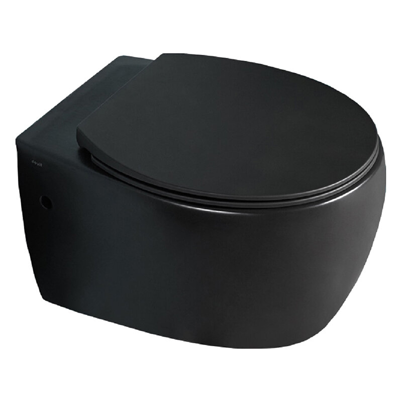 Изображение товара Подвесной унитаз Creo Ceramique Avignon AV1100MB безободковый с микролифтом черный матовый