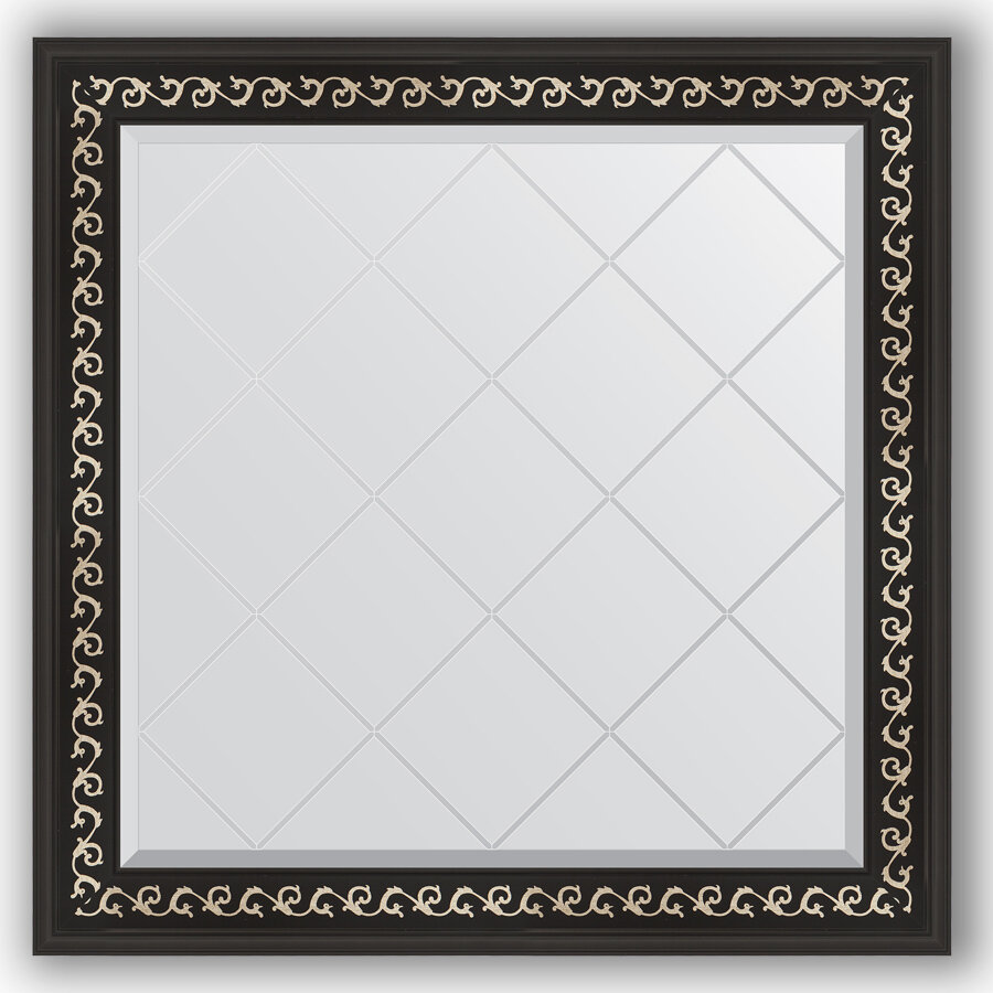 Изображение товара Зеркало с гравировкой в багетной раме Evoform Exclusive-G BY 4311 85x85 см черный ардеко