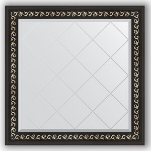 Изображение товара Зеркало с гравировкой в багетной раме Evoform Exclusive-G BY 4311 85x85 см черный ардеко