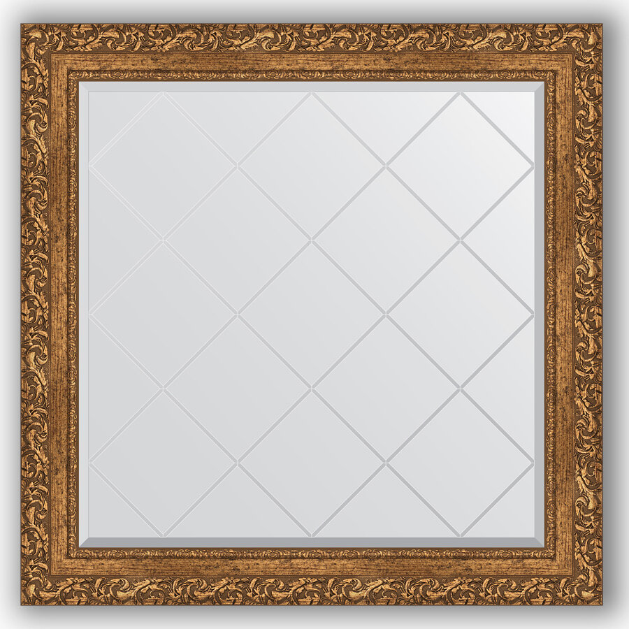 Изображение товара Зеркало с гравировкой и багетной рамой Evoform Exclusive-G BY 4314 85x85 см бронзовое