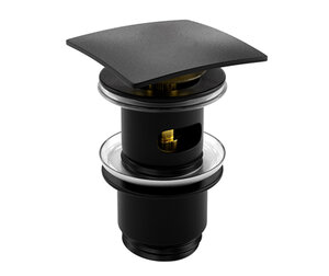 Изображение товара Донный клапан Push-up Wasserkraft A164, с переливом, черный Soft-touch