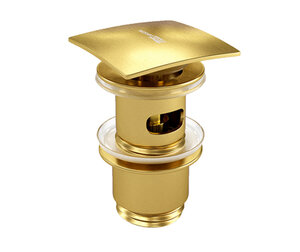 Изображение товара Донный клапан Push-up Wasserkraft A165, с переливом, PVD-покрытие матовое золото