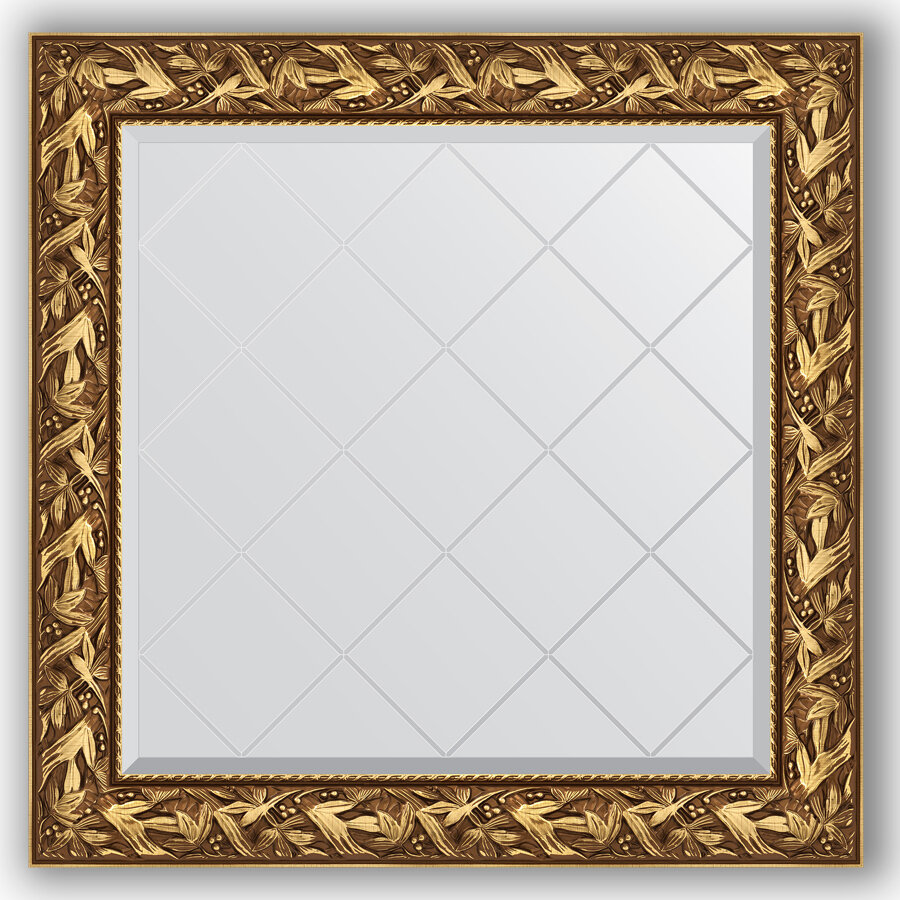 Изображение товара Зеркало в багетной раме Evoform Exclusive-G BY 89x89 см золото