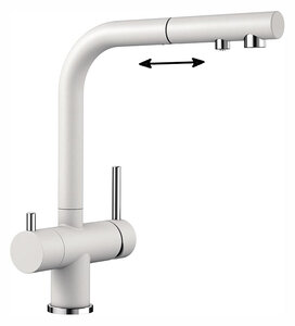 Изображение товара Смеситель Blanco Fontas-S II 525204, для кухни, с краном для питьевой воды, белый
