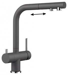 Изображение товара Смеситель Blanco Fontas-S II 525207, для кухни, с краном для питьевой воды, темная скала