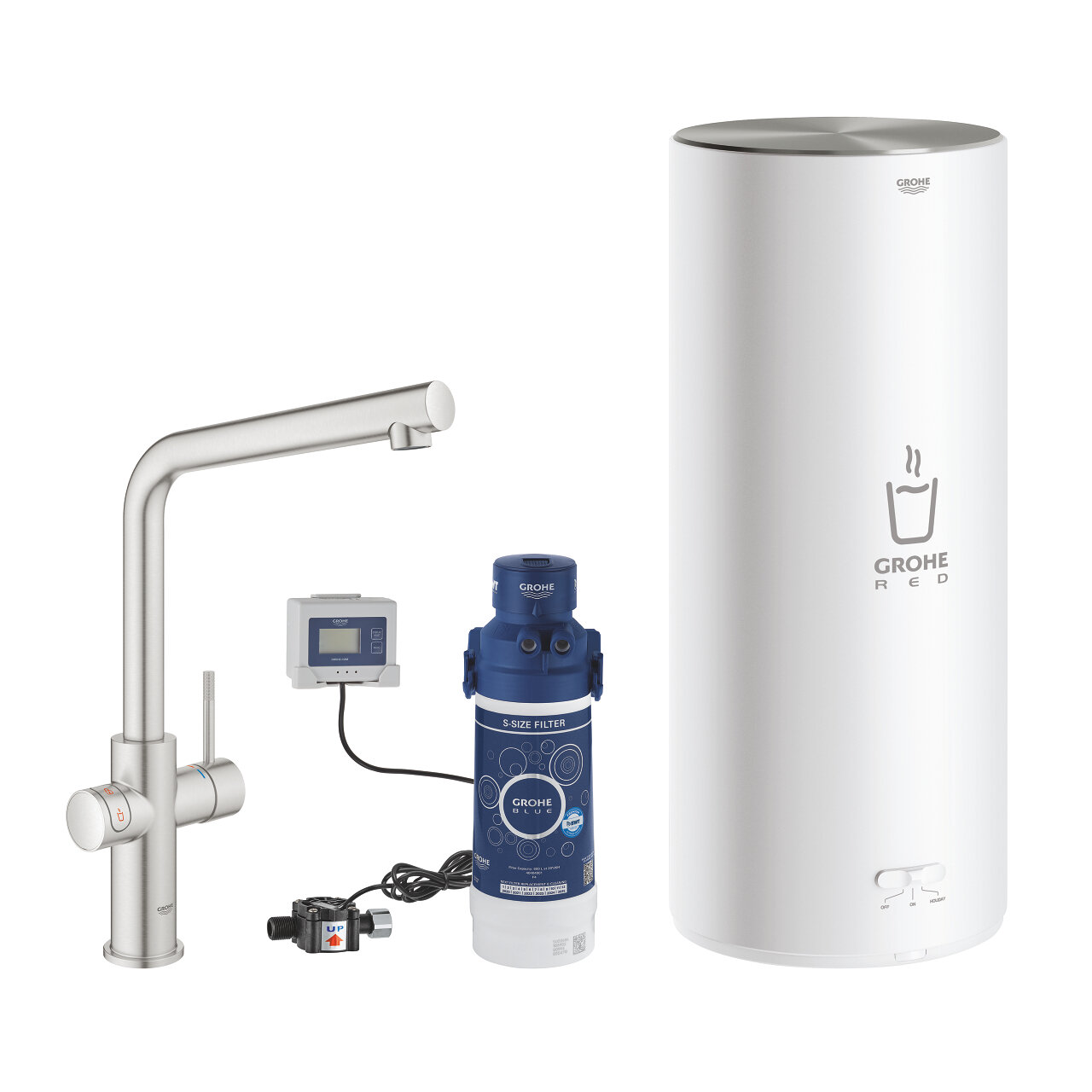 Изображение товара Смеситель Grohe Red II Duo 30325DC1 с водонагревателем из нержавеющей стали Изображение товара Смеситель Grohe Red II Duo 30325DC1 с водонагревателем из нержавеющей стали