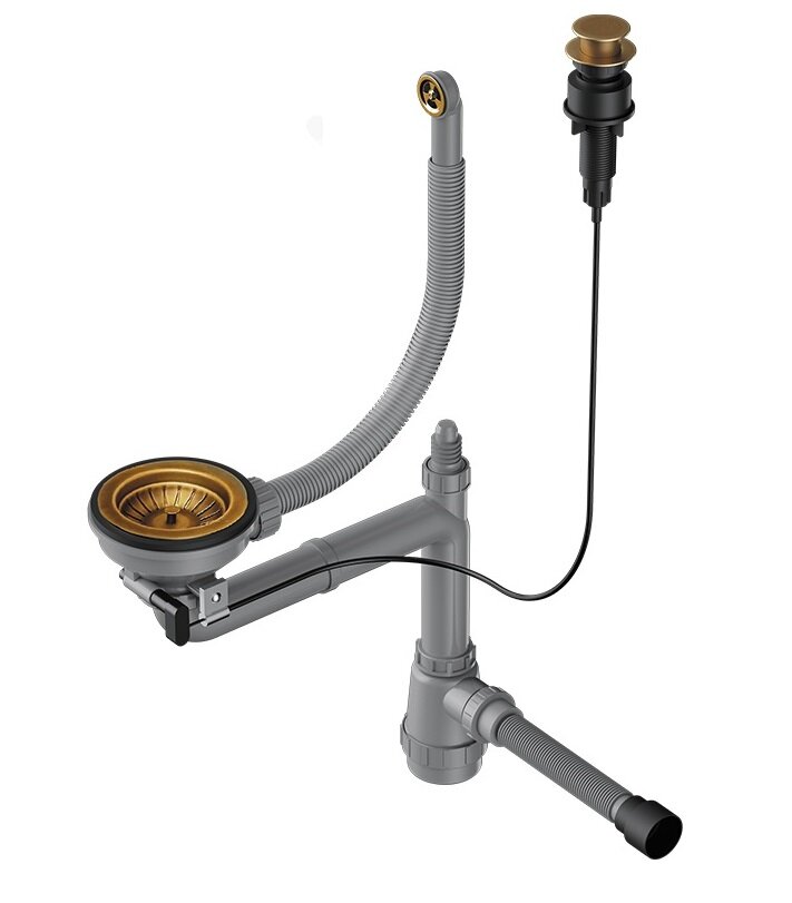 Изображение товара Арматура Omoikiri WK-1CL-R-A AB для одночашевых моек анктичная латунь