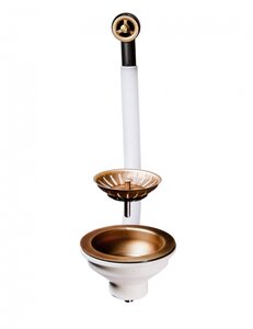 Изображение товара Выпуск и перелив Omoikiri 4996529 D-01 со стоп-вентилем, античная латунь