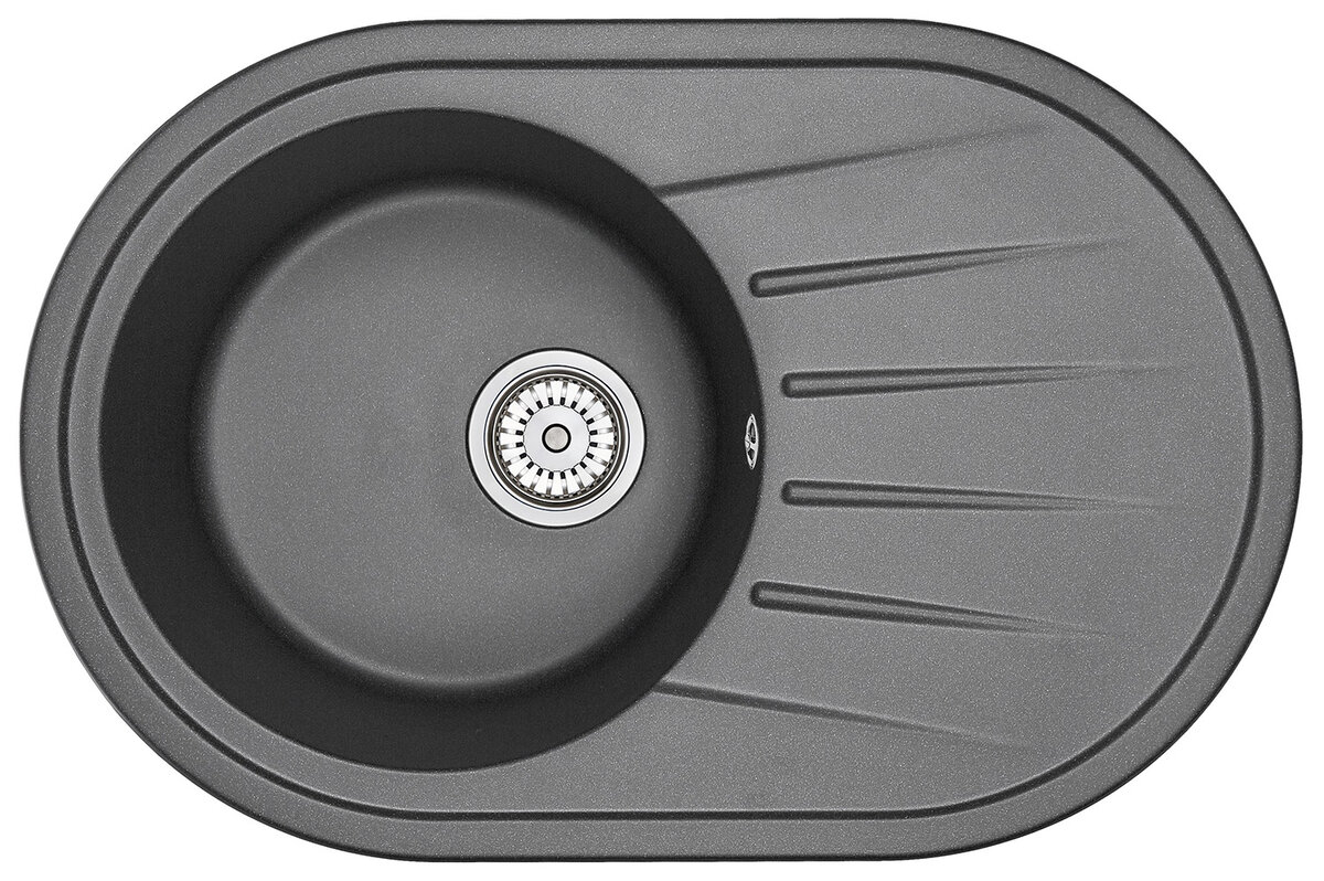 Изображение товара Кухонная мойка Granula ST-7601 7601bl черная овальная для кухни