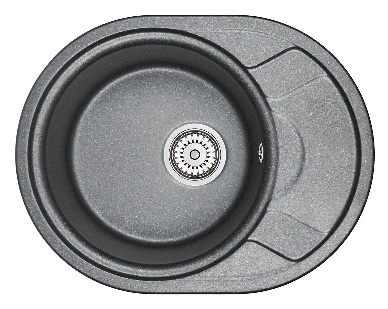 Изображение товара Кухонная мойка Granula GR-5802 5802sv, овальная, черная, с крылом, гарантия 5 лет