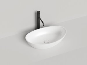 Изображение товара Раковина накладная Salini Noemi 1101103G, 56 х 34 х 15 см, из материала S-Sense, глянцевая белая