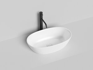 Изображение товара Раковина накладная Salini Sofia 1101106G, 56 х 33,5 х 15 см, из материала S-Sense, глянцевая белая