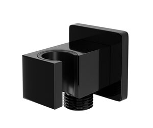 Изображение товара Подключение шланга WasserKRAFT A185 с держателем для лейки, PVD-покрытие черный глянец