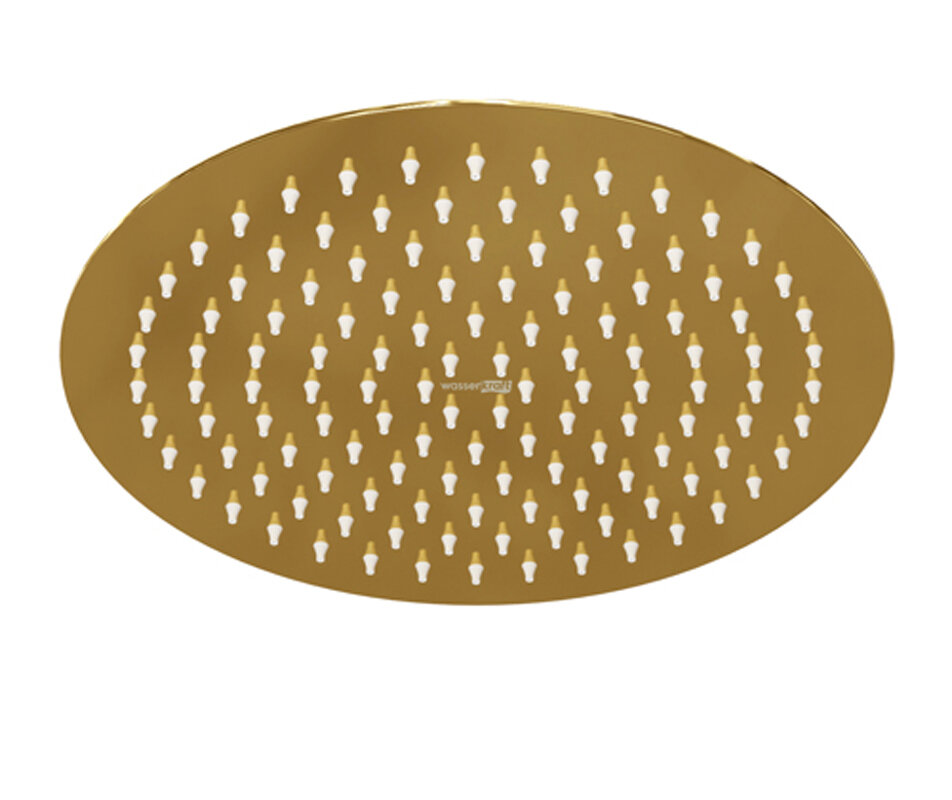 Изображение товара Верхний душ WasserKRAFT A208 248 мм 1 режим без держателя золото Германия