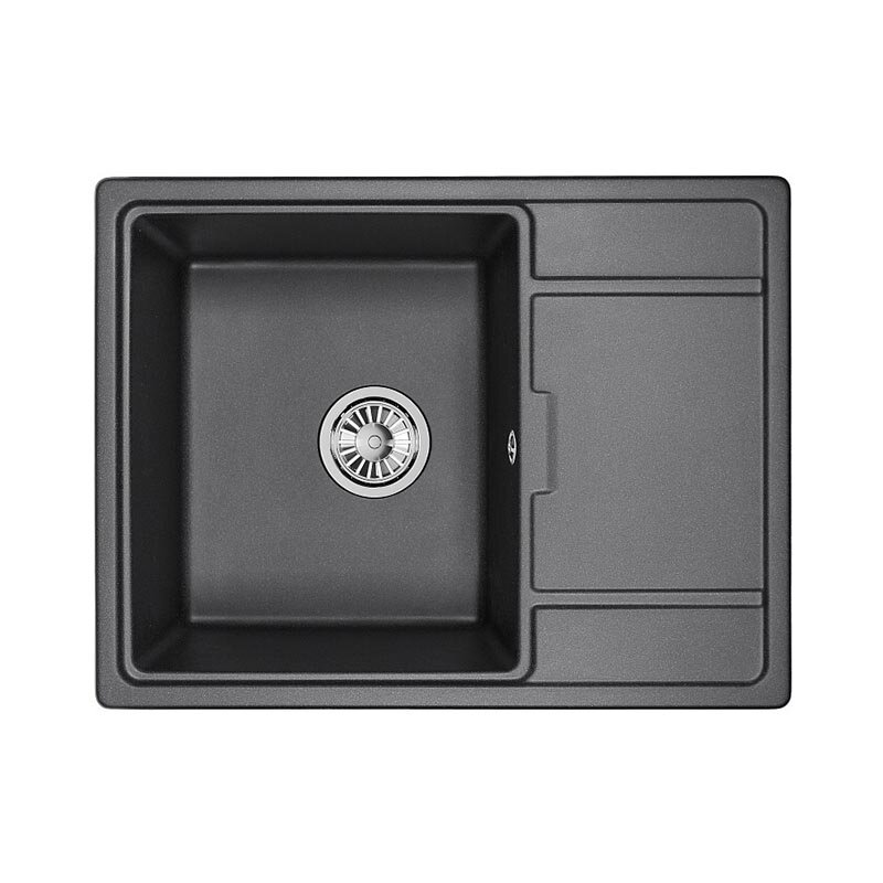 Изображение товара Кухонная мойка Granula GR-6503 черная из нержавеющей стали с крылом