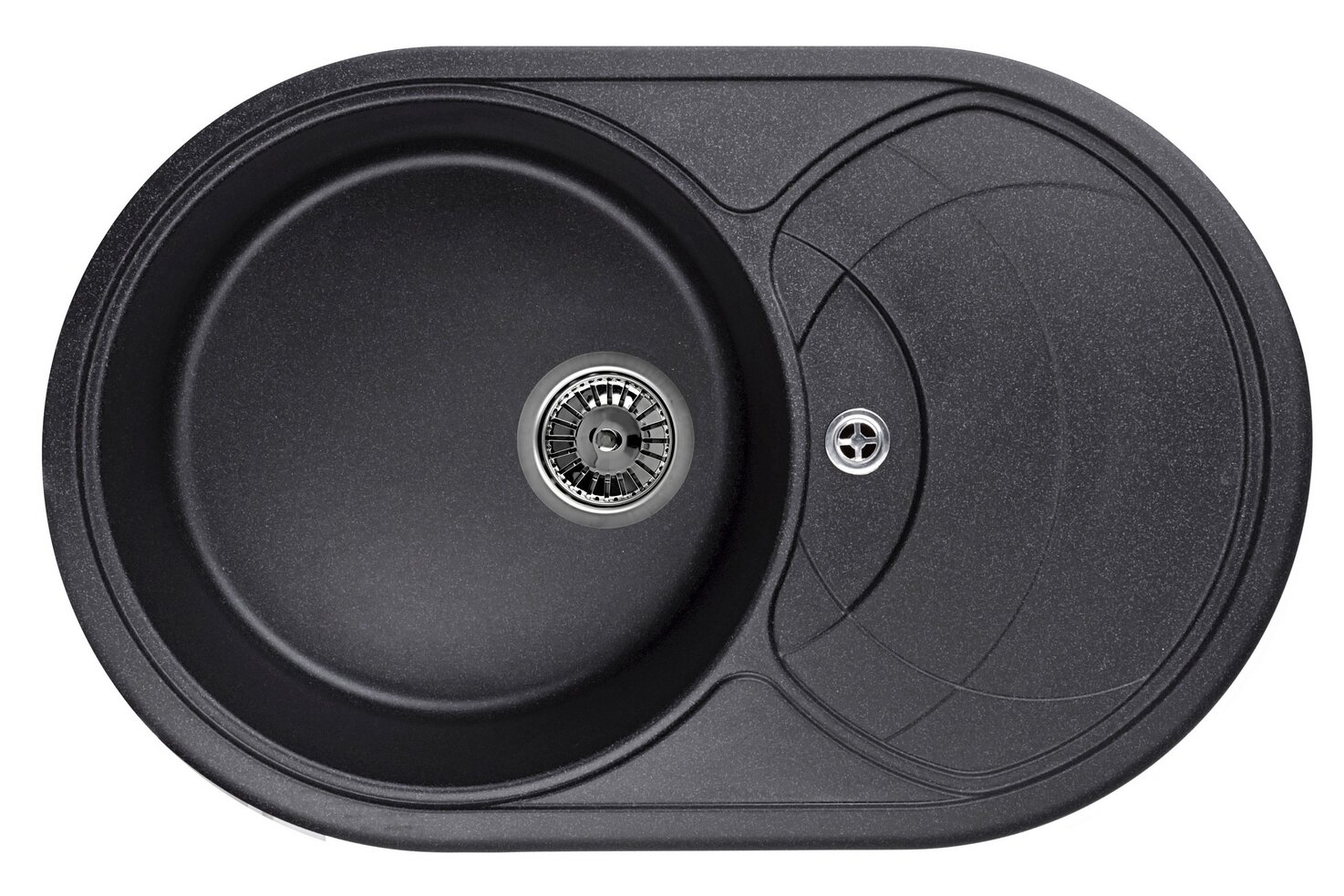 Изображение товара Кухонная мойка Granula GR-7801, черная, вместительная, стальная