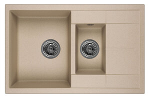 Изображение товара Кухонная мойка Granula GR-7802sa двухчашевая с крылом и реверсивной монтажной системой