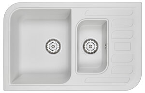 Изображение товара Кухонная мойка Granula GR-7803 7803wh Арктик из нержавеющей стали с дополнительной чашей