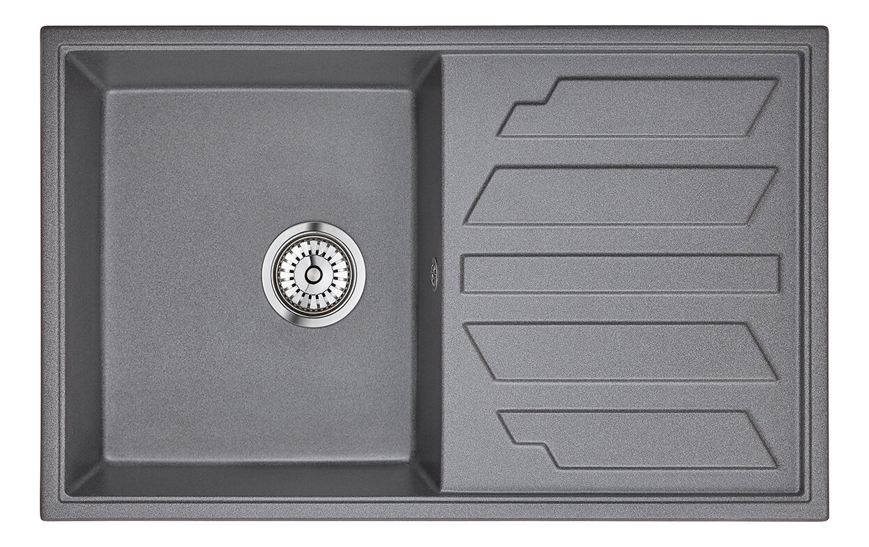 Изображение товара Кухонная мойка Granula GR-8002 графит нержавеющая сталь 79 см угловая
