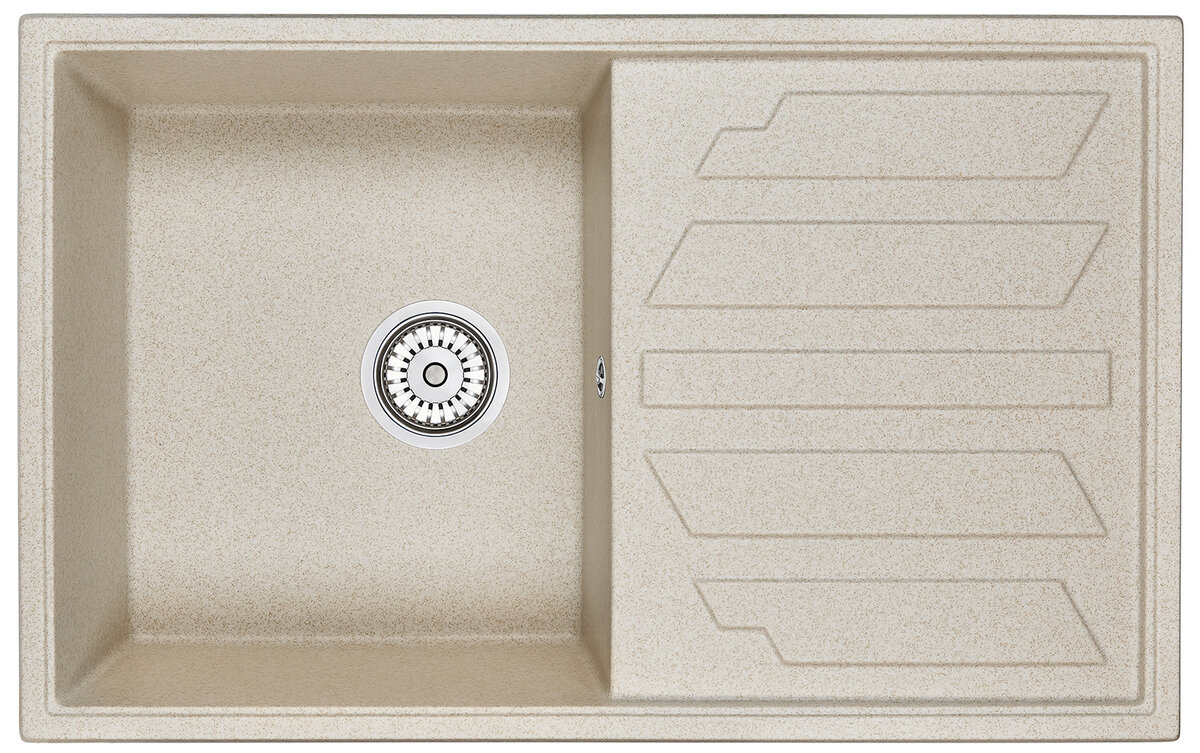 Изображение товара Кухонная мойка Granula GR-8002 8002pr из нержавеющей стали с крылом бежевого цвета