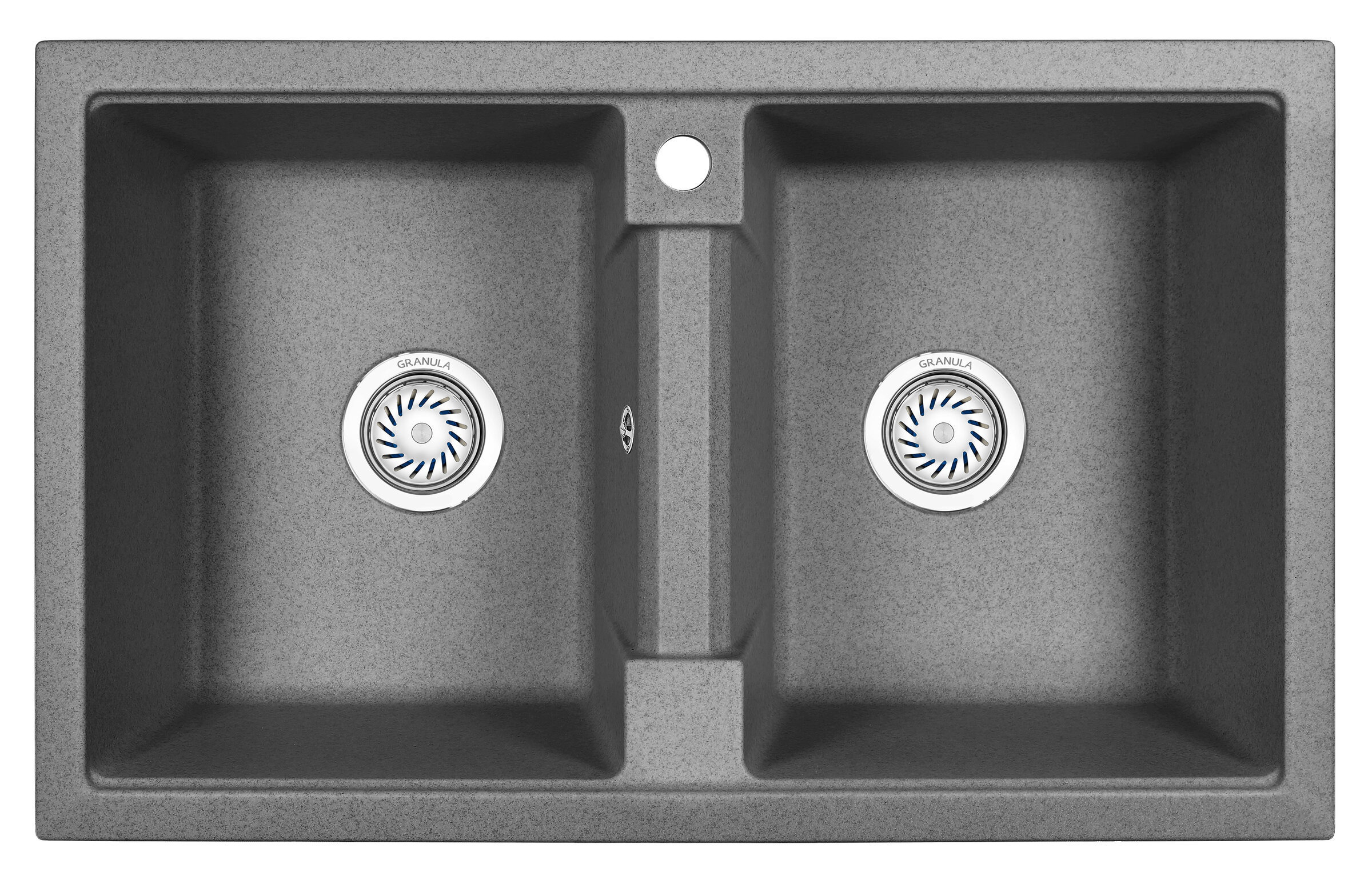 Изображение товара Кухонная мойка Granula GR-8101 8101bg графит - угловая, двухчашевая, нержавеющая сталь или искусств