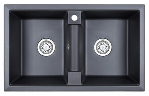 Изображение товара Кухонная мойка Granula GR-8101 8101sv шварц, угловая, нержавеющая сталь или искусственный камень