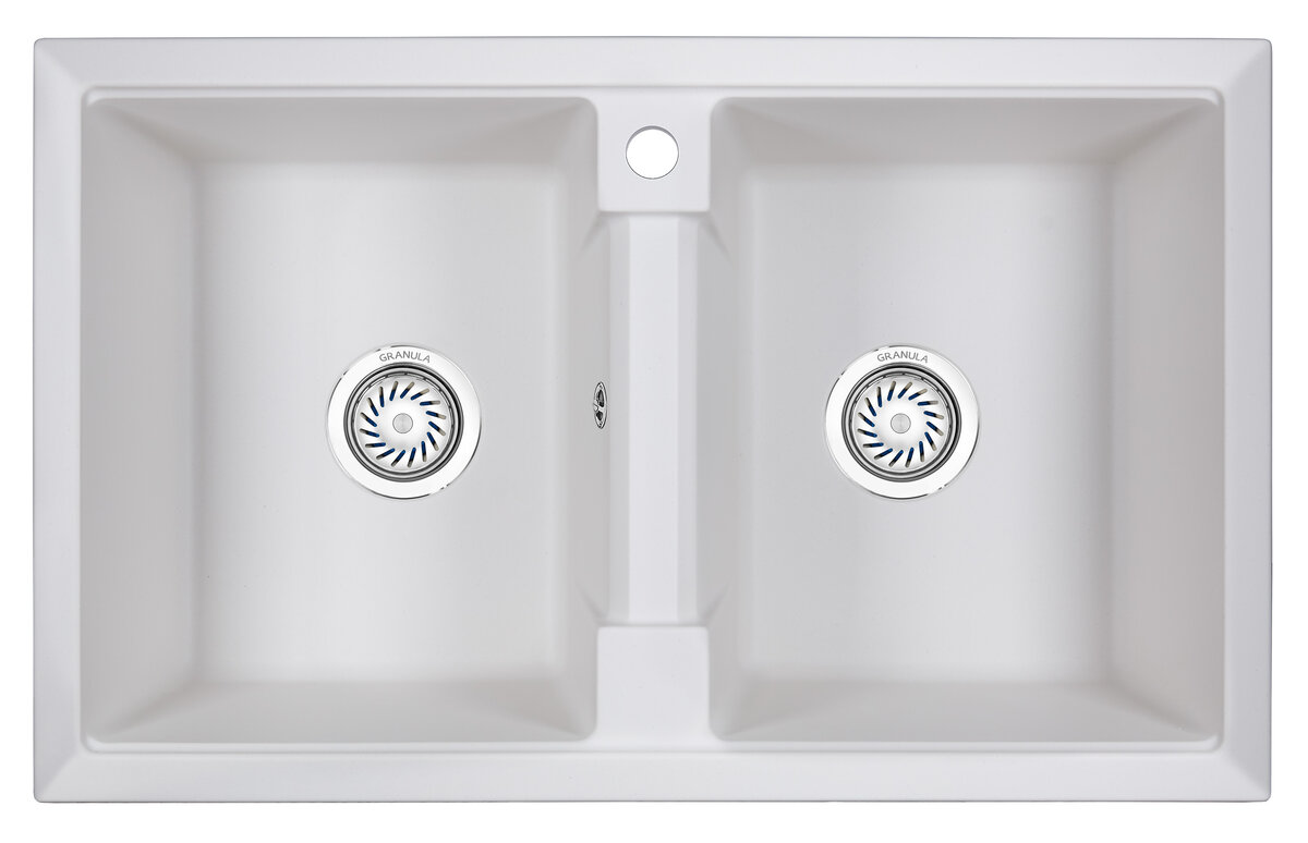 Изображение товара Кухонная мойка Granula GR-8101wh арктик из нержавейки или искусственного камня